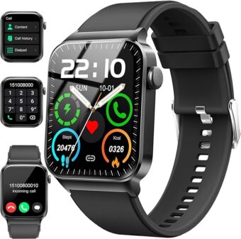 Smart Watch for Men Women Answer/Make Calls, 1.85" Touch Screen Smart Watches with Step Counter, Heart Rate Sleep Monitor, 110+ Sport Modes, Fitness Tracker, IP68 Waterproof Smartwatch for Android iOS